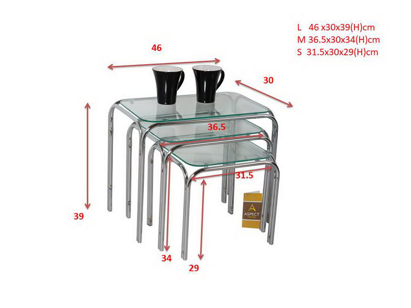 Lisbon Nesting/Side End Tables-Clear