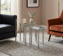 Arena Set of 3 Nesting Tables-Clear