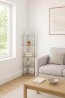 Polo 5 Tier Corner Display Glass Unit-Clear Glass - Aspect Furniture Store
