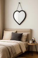 Hanging Heart Mirror/Decorative Vanity Mirror, Black - Aspect Furniture Store