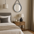Round Hanging Wall Mirror, Grey