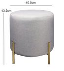 Valentine Ottoman,Footstool, Light Grey Linen (OT71GY-OTM) - Aspect Furniture Store