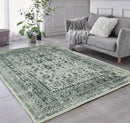 Isfahan Distressed/Vintage/Oriental Traditional Bordered Rug, Polypropylene, Black, 160 x 230 cm - Aspect Furniture Store