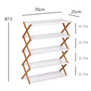 Folding Bamboo Shoe Rack/Organizer Shelf-5 Tier
