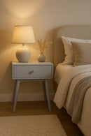 Niva Bedside Table With One Drawer ,Grey
