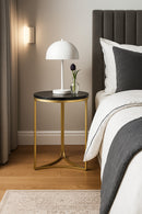 Gabriella Accent Side Table, Black Marble - Aspect Furniture Store