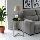 Gabriella Accent Side Table, Black Marble - Aspect Furniture Store