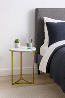 Gabriella Accent Side Table,White Marble - Aspect Furniture Store