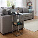 Bellini C Shaped Table With Shelf-Black