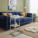 Bellini C Shaped Table With Shelf-White