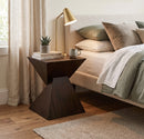 Solid Wood Talia Twisted Hourglass Design Side Table,Walnut Finish - Aspect Furniture Store