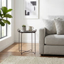 Niro Foldable Side Table With Tray, Removable Serving Tray, Dark Brown