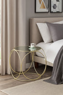 Gatsby Accent Table/Bedside Table-Mirrored Top