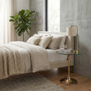 Eleni Side/End Table-Clear Glass Top, Gold Finish Metal Base