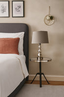 Leonardo Three Legged Side Table With Mirrored Top - Rose Gold/Black