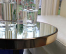 Leonardo Three Legged Side Table With Mirrored Top - Rose Gold/Black