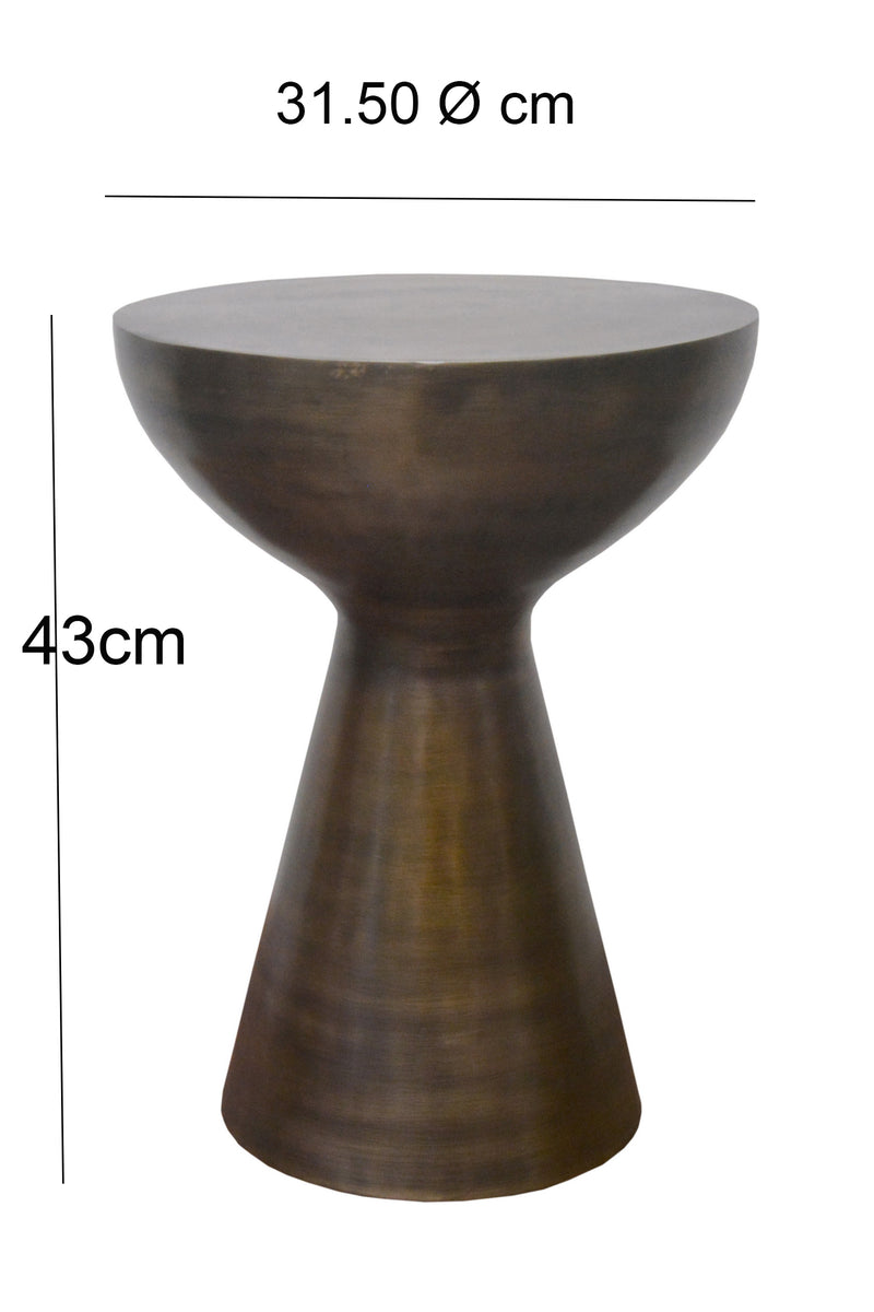 Luna Hand-Crafted Antique Brass Side Table