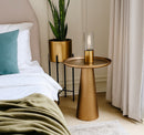Klara Round Metal Side Table, Bronze - Aspect Furniture Store