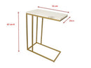 Romy C-Table with Gold Metal Base and White Marble Top