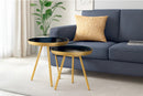 Ava Gold and Black Metal Nest Of 2 Tables