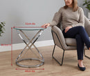 Monarch Clear Glass Round Coffee/Side End Table With Chrome Base - Aspect Furniture Store