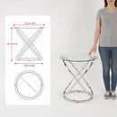 Monarch Clear Glass Round Coffee/Side End Table With Chrome Base - Aspect Furniture Store