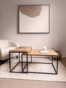 Novani 2 Pieces Coffee Tables | Nesting Tables , Oak/Black