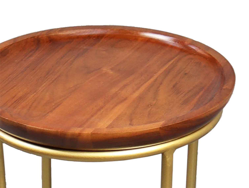 Delphyne Round Side/Lamp Tables, Wooden Tops-Small(30dia x 45.5cm)