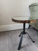 Leonardo Three Legged Side Table With Mirrored Top - Rose Gold/Black