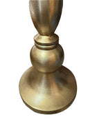 Alegra White Marble Gold Pedestal Accent Side Table