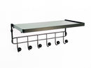 Wall Mounted Coat Hook With Floating Display Storage Shelf,Black