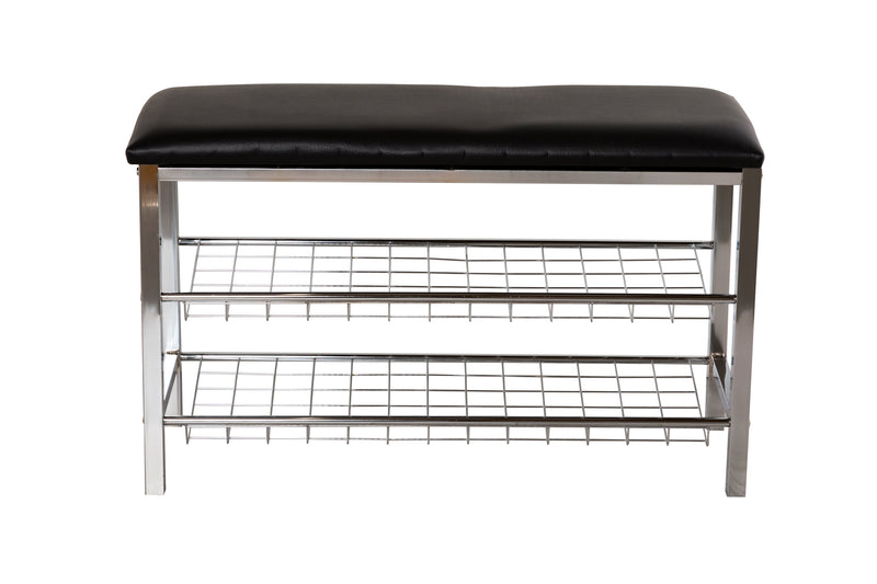 Aspect 3-Tier Shoe Rack & Bench-Black (6024392900771)