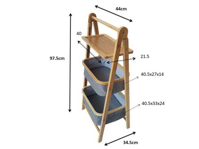 Happer Folding Bamboo Frame Storage Rack (7344876060835)