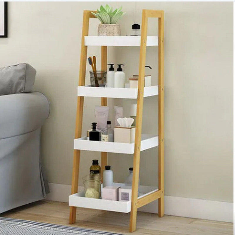 Kassi 4-Tier Bamboo Ladder Box Shelving Unit (7344889364643)