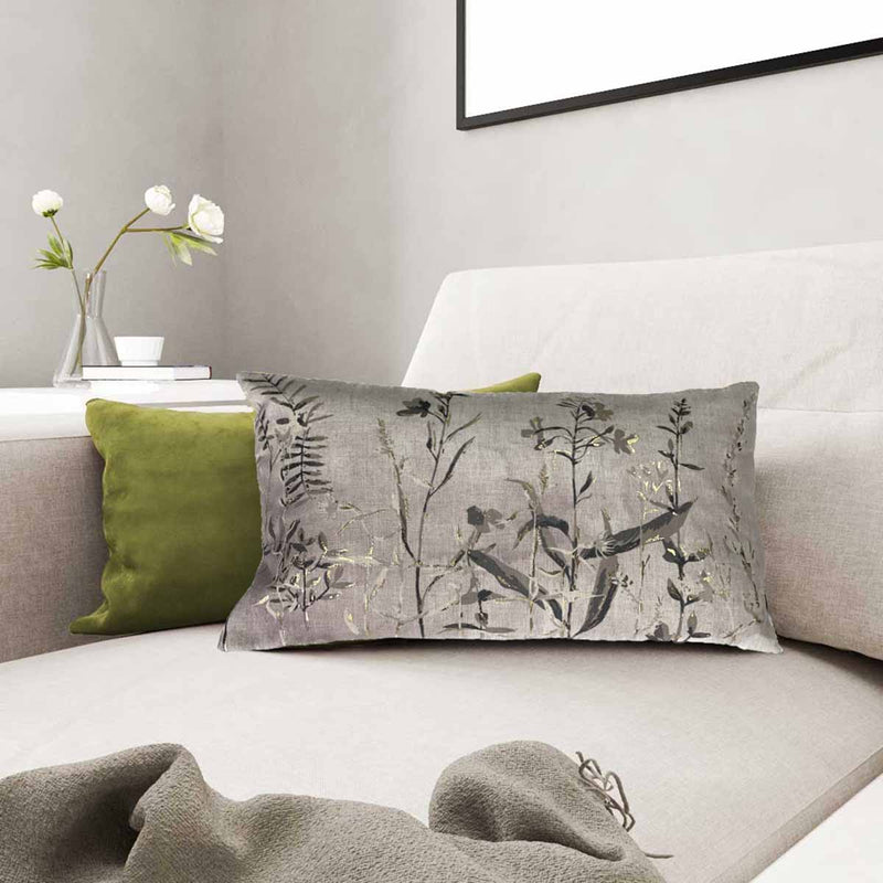 Art Floral Rectangle Throw Pillow Cushion, Cream, 35x45cm (CSHN03)