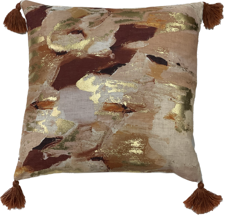 Contemporary Abstract Art Terracotta Cushion,45x45cm (CSHN15)