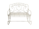 Salvora Metal Rocking Garden Bench, Antique White-GF10W-KD (7630561050836)