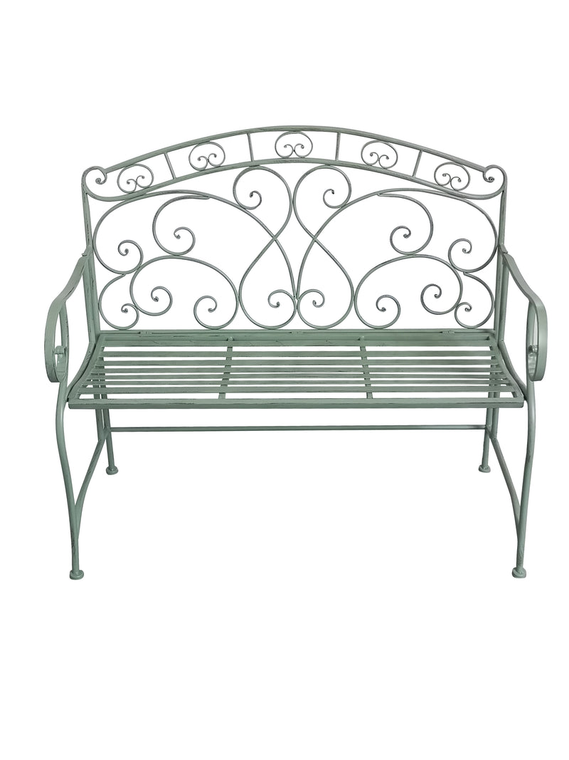 Salvora French Style Folding Metal Garden Bench, Sage Green-GF11SAGE (7630563246292)