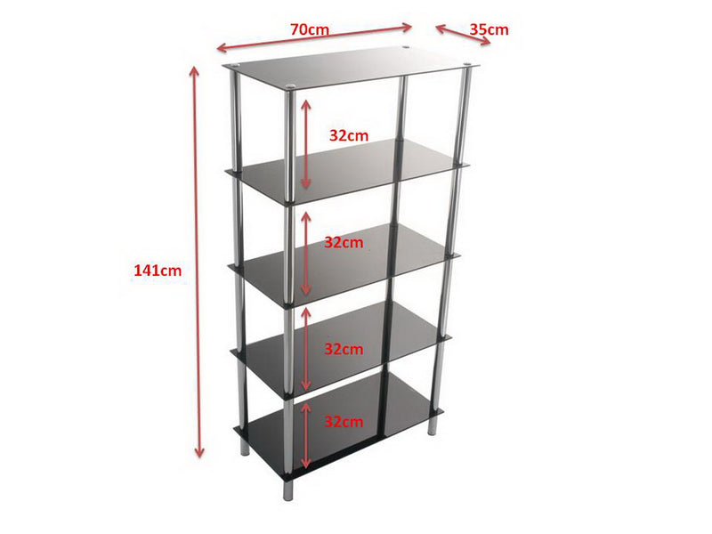 Contour 5-Tier Display Glass Unit-Black (6024396439715)