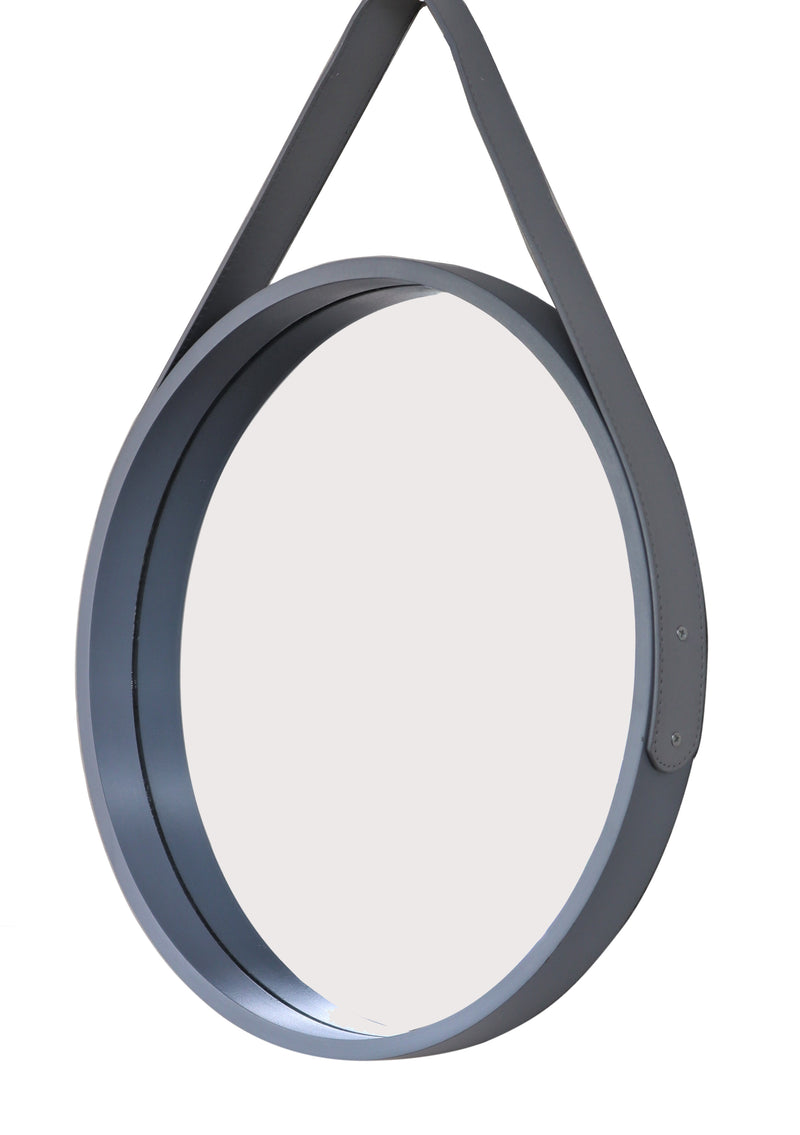 Round Hanging Wall Mirror, Grey (6991435301027)