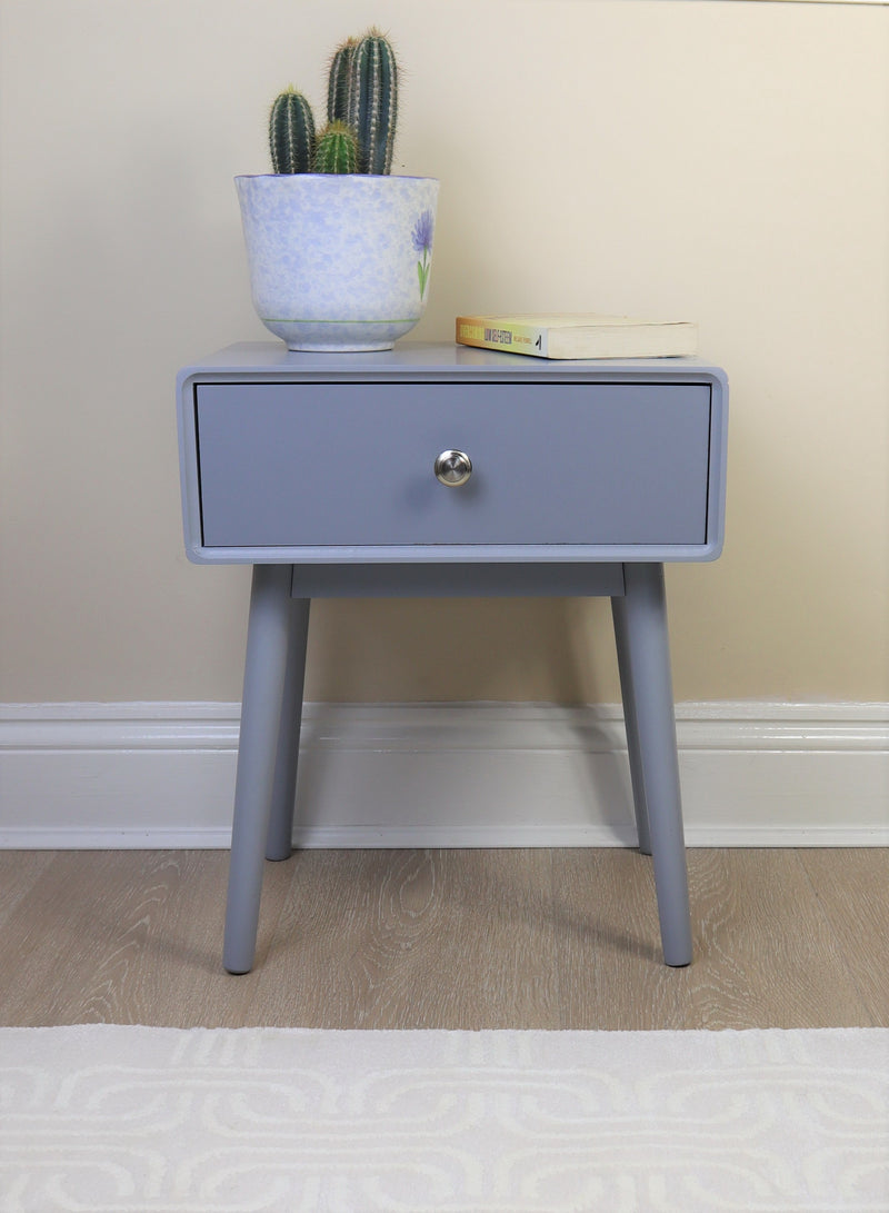 Niva Bedside Table With One Drawer ,Grey (6991164735651)