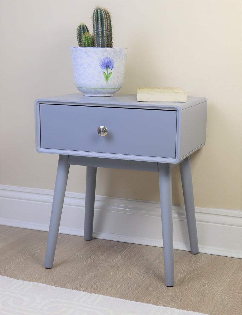 Niva Bedside Table With One Drawer ,Grey (6991164735651)