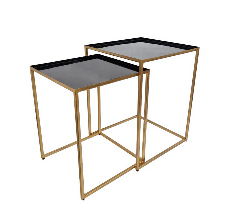 Myla Nest Of 2 Metal Tables, Gold/Black (7153201709219)