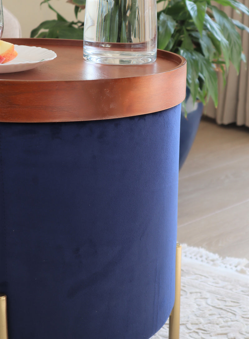 Valentine Ottoman With Tray Top, Blue Velvet (6773392048291)