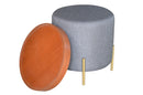 Valentine Ottoman With Tray Top, Dark Grey Linen (6773380612259)