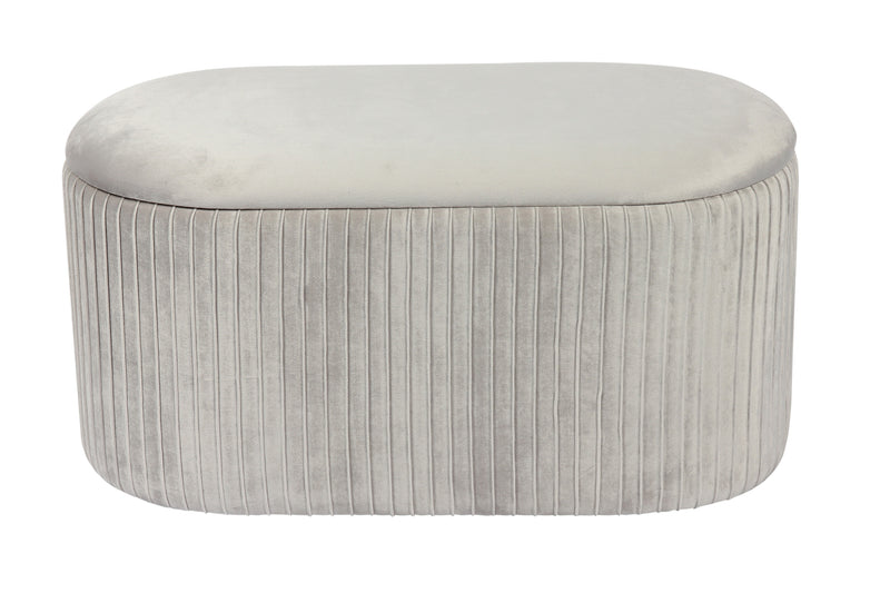 Lola Velvet Storage Ottoman , Grey,Large (7553471086804)