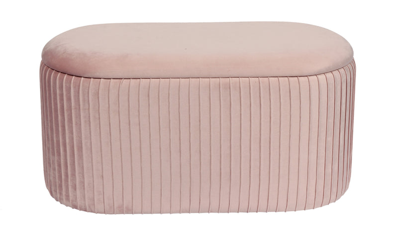 Lola Velvet Storage Ottoman , Pink, Large (7553472626900)