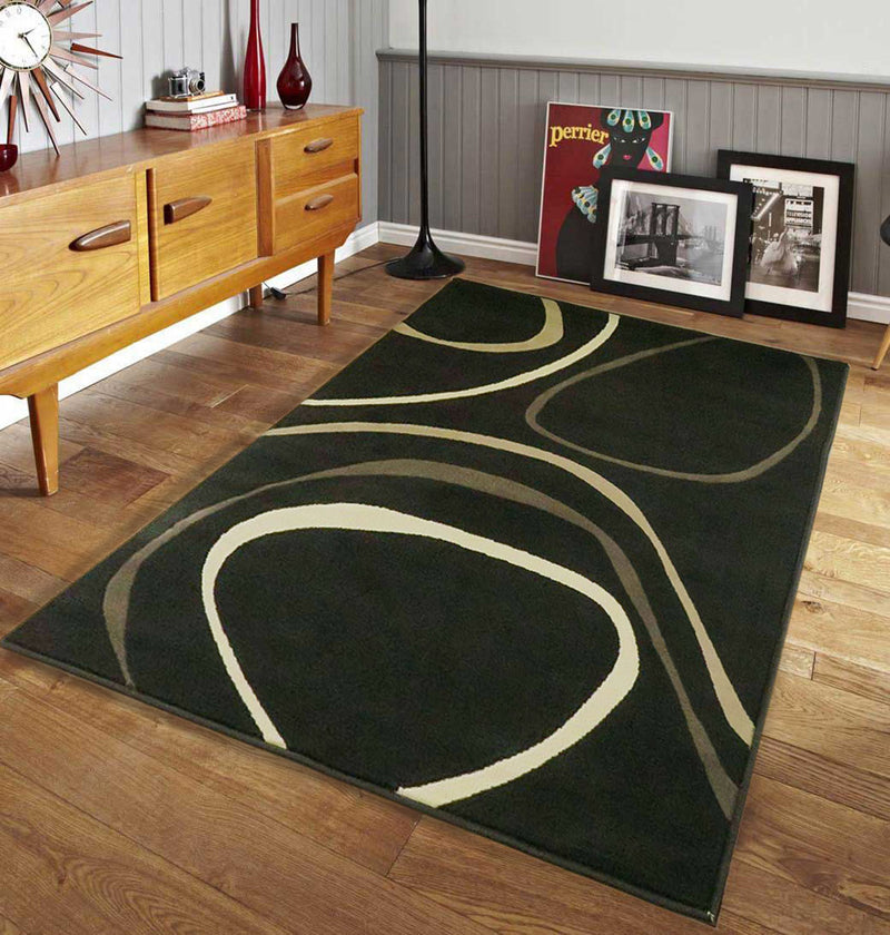 Orian Swirl Modern Rug, Brown (6024408334499)