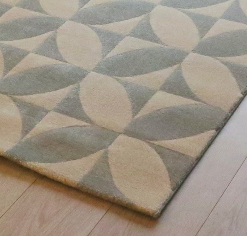 Kaleidescope Patterned 2 Tone Rug-Cream/Light Grey-Large (6024361279651)