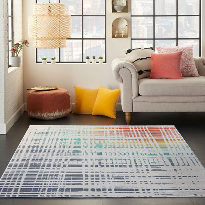 Multi Facet Contemporary Geometric Rug, Multi colour (6024407154851)